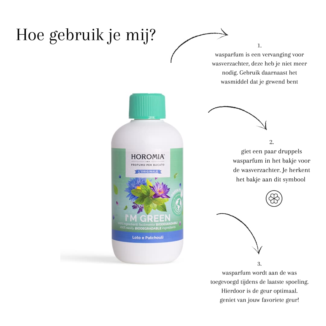 Horomia wasparfum I’M GREEN Loto e Patchouli biologisch