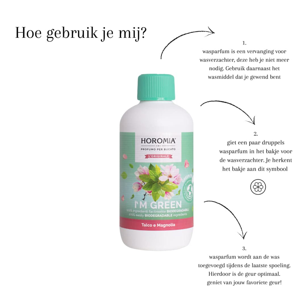 Horomia wasparfum I’M GREEN Talco e Magnolia biologisch